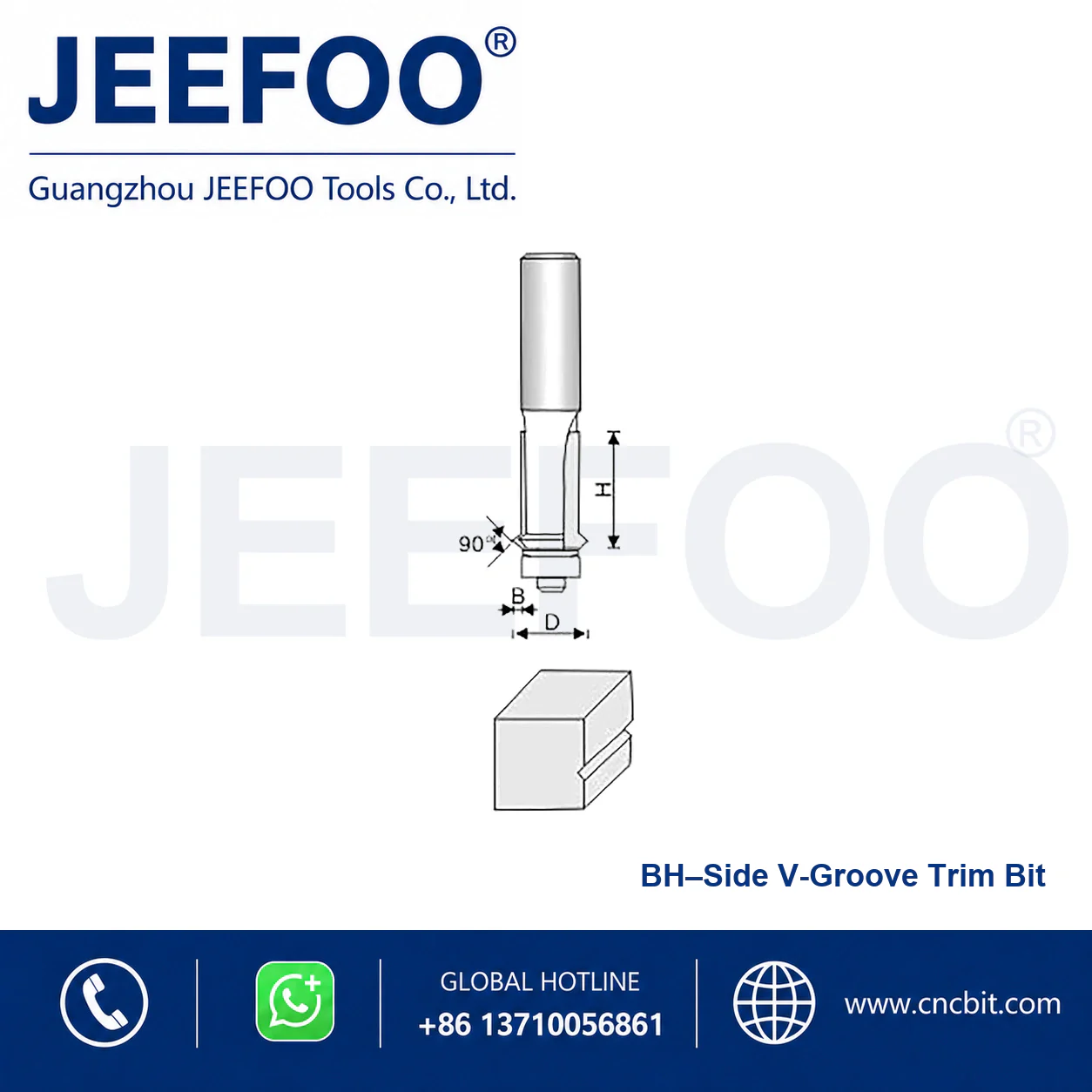 BH Bearing Guided Trimming Cutter schematic product image