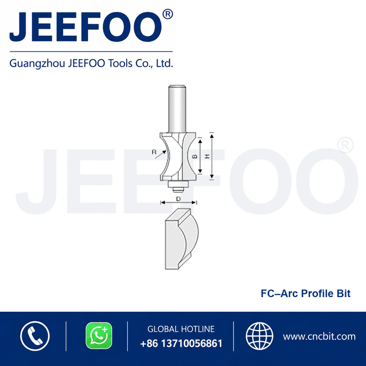 FC Convex Half-Round Cutter schematic product image
