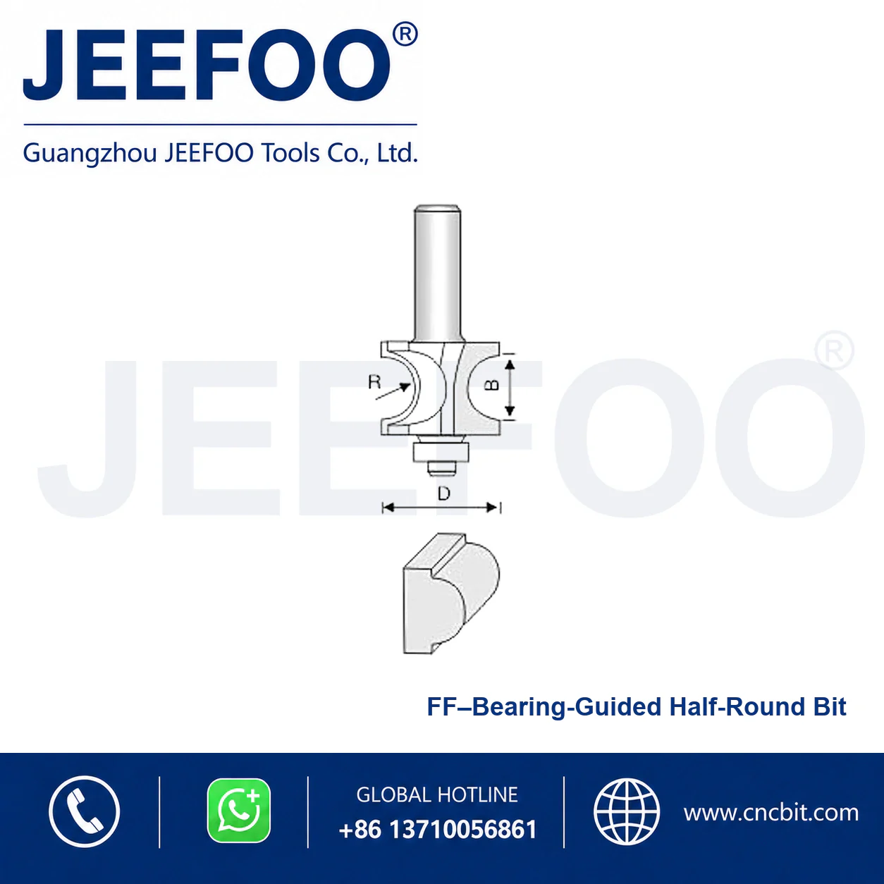 FF Convex Half-Round Cutter schematic product image
