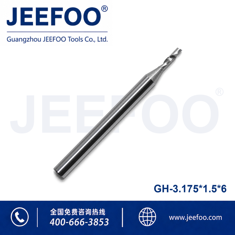 3.175x1.5x6 Carbide endmill one flute spiral CNC router bits/Flute Spiral Bit Milling Drill product image