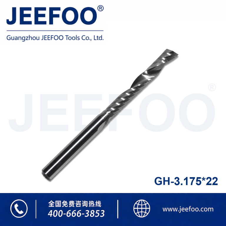 3.175x22 CNC Machines Tools Carbide Single Flute Spiral End Mill for Milling Cutter product image