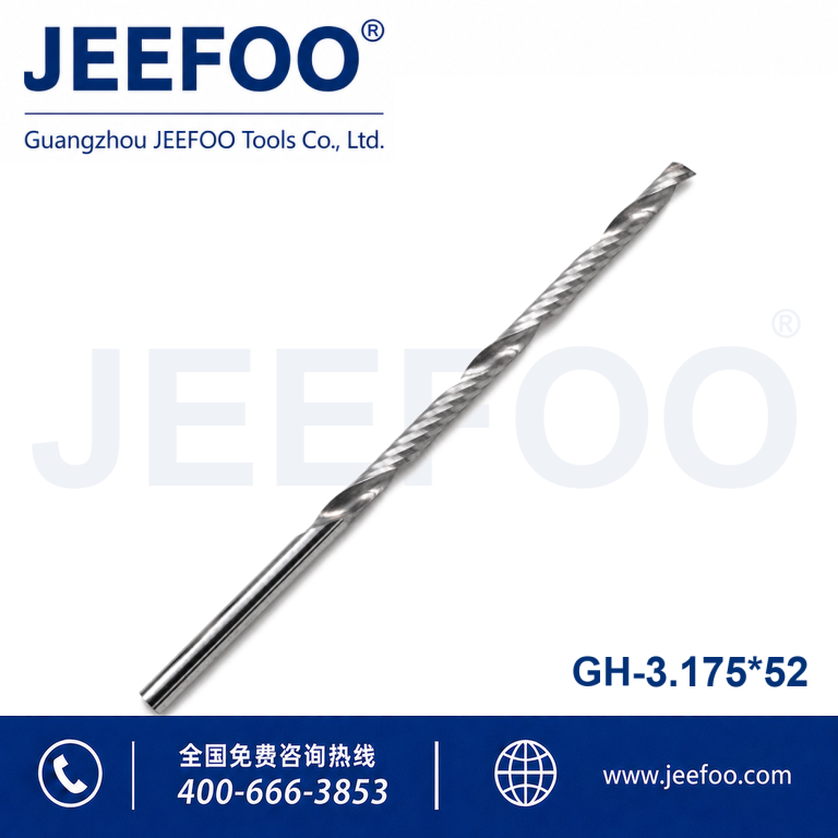 3.175x52 Solid Carbide Cnc Spiral 'o' Flute Aluminum Acrylic Wood Single Flute End Mill Milling Cutter Router Bits product image
