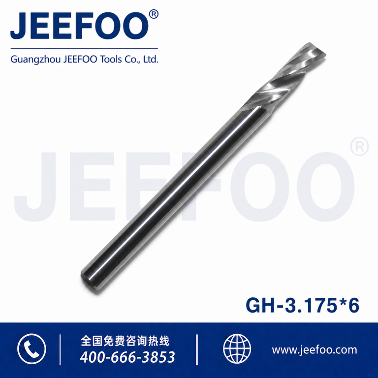 3.175x6 One flute bits cutting for arylic /One Flute Spiral Solid Carbide Router Bits product image