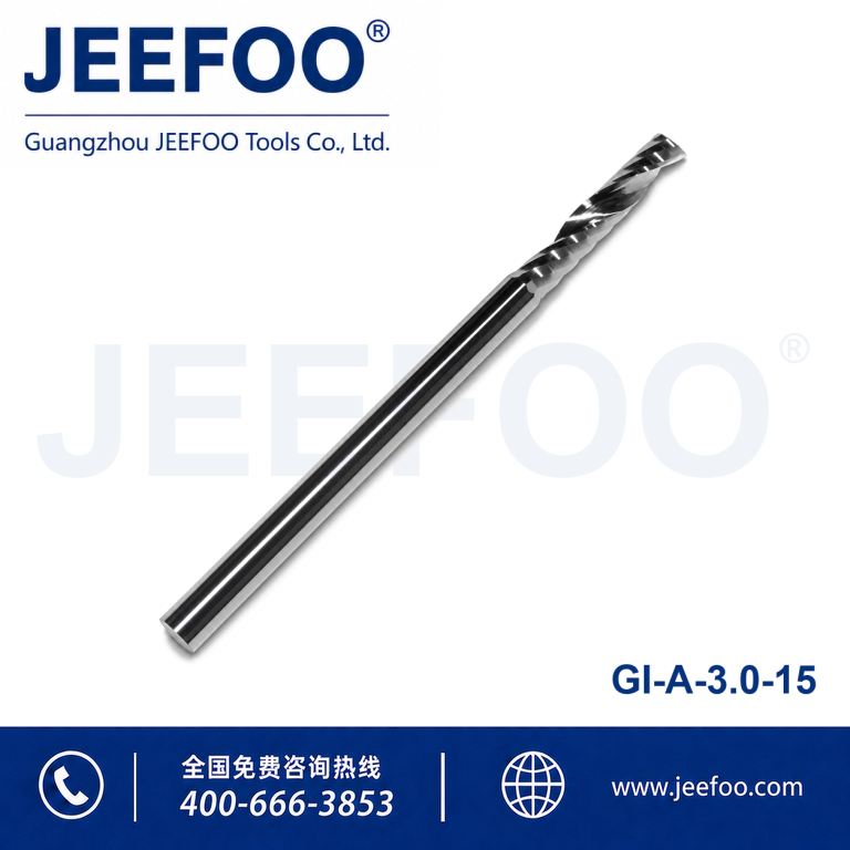 3.0x15 One Flute Spiral Bits for Aluminum/Carbide Tungsten End Mill CNC Machine Milling Cutter product image