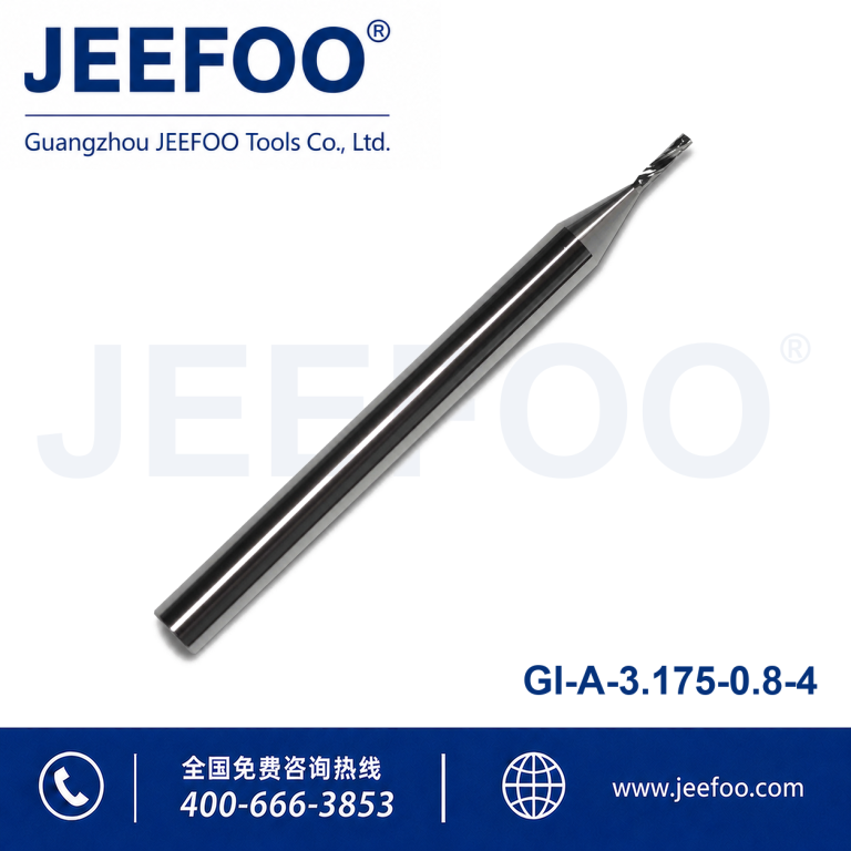 3.175x0.8x4 One Flute Spiral Carbide Engraving Bits with Climb Milling for Aluminum Alloy 55HRC High Steel Speed Coating product image