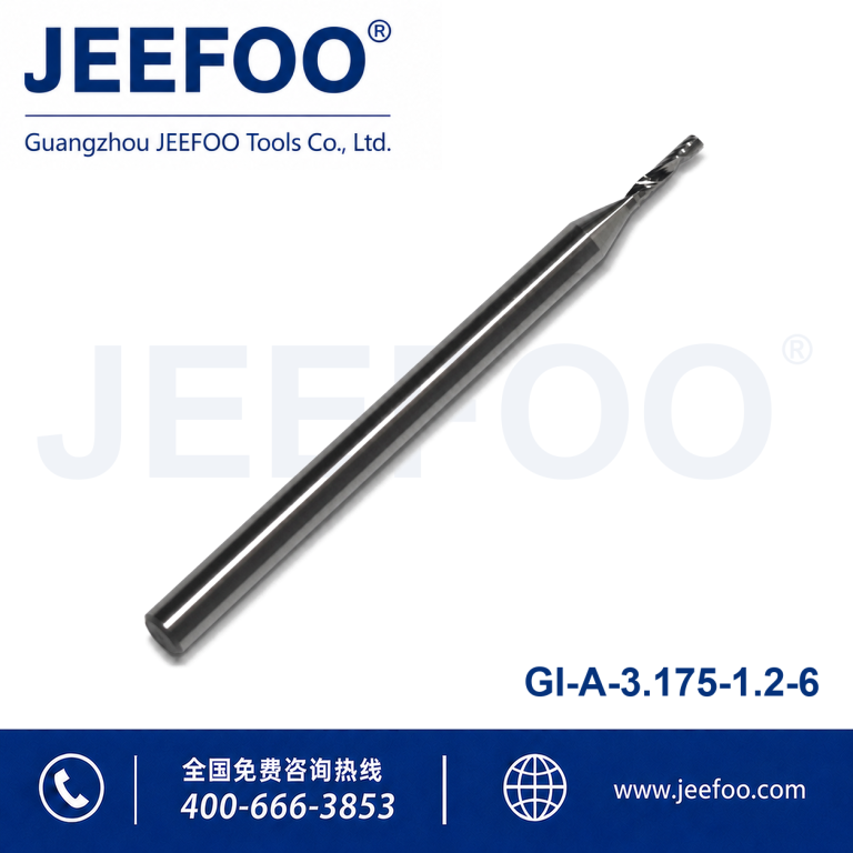 3.175x1.2x6 Single Flute Aluminium Spiral Bit 1 Flute Aluminum End Milling Machine Cnc Milling Cutter Flat Tip product image