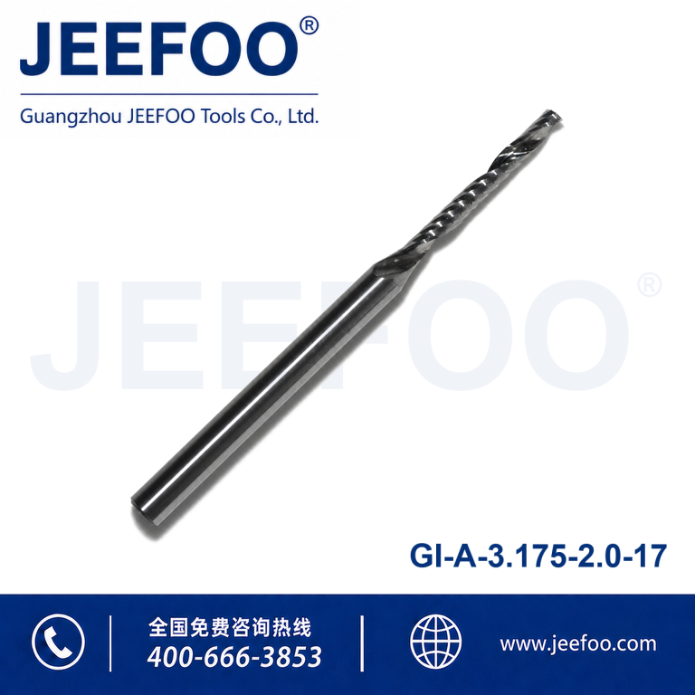 3.175x2.0x17 One Spiral Flute Bits Tungsten Carbide End Mill Engraving Tool Bits / Cutting Tool product image