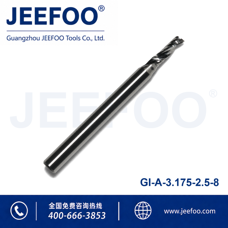 3.175x2.5x8 Acrylics PVC one Flute Spiral bits, Cnc Router Cutter Free Shipping product image