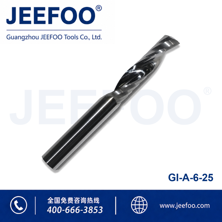 6x25 Durable Tungsten Carbide Single Flute Spiral End Mill for Wood & Advertising Carving product image