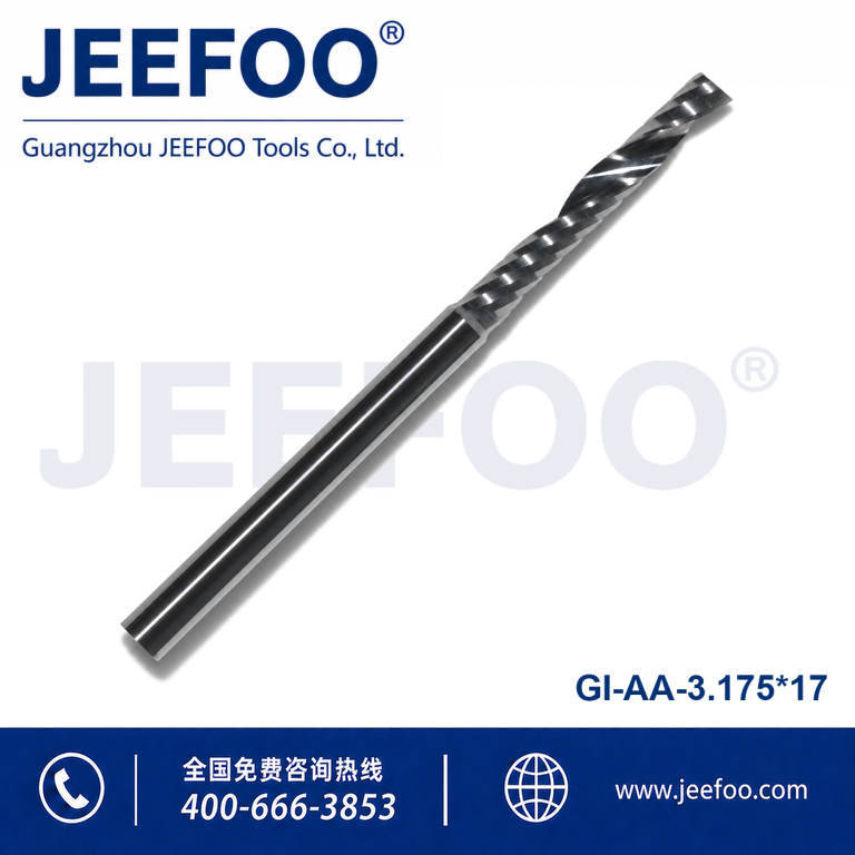 3.175x17 AA Grade One Flute Spiral Carbide Bit Stable Acrylic Plate Trimming product image