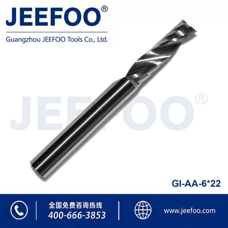 6x22 Balanced Toughness AA One Spiral Flute Bit Acrylic Plastic Milling Cutter product image