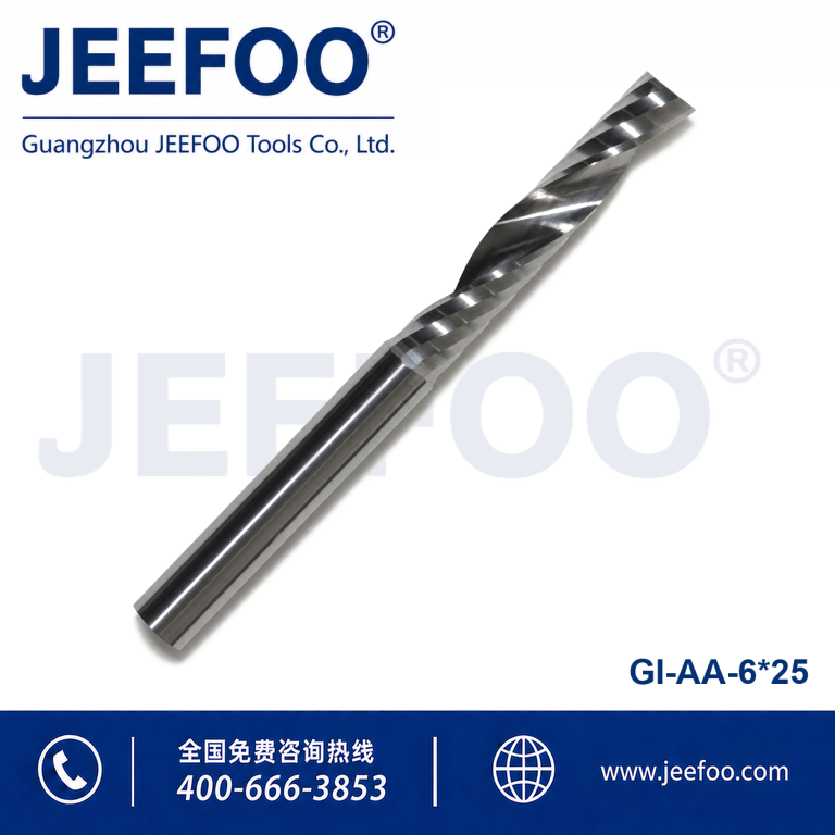 6x25 AA Single Spiral Flute Carbide Router Bit Scratch-Free Acrylic Processing product image