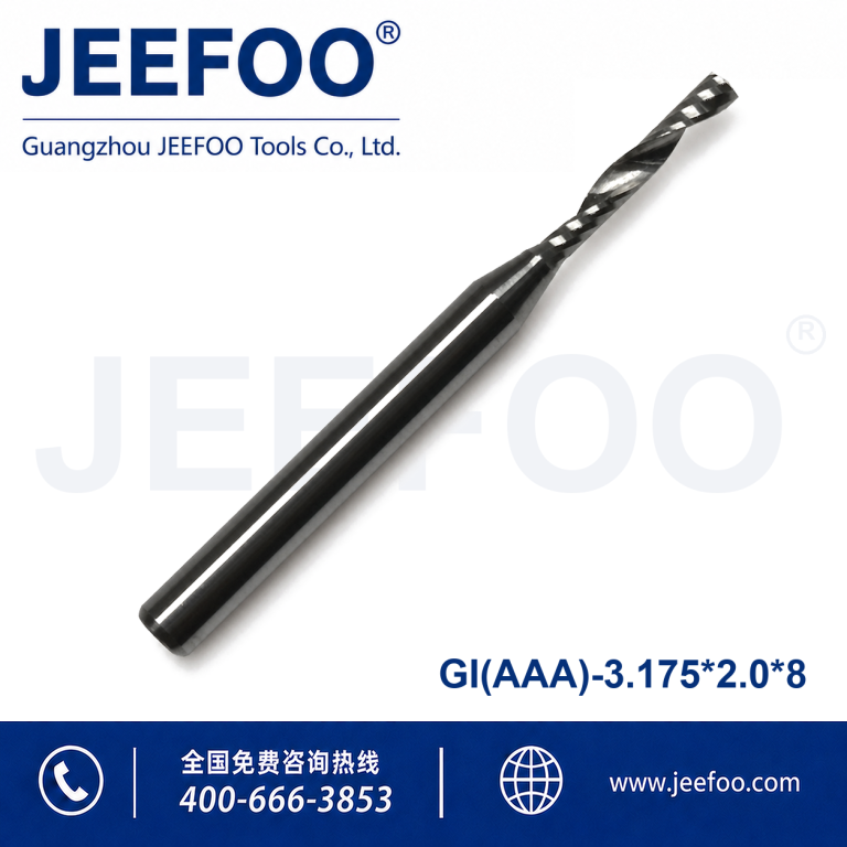 3.175x2.0x8 Burr Free AAA Grade One Spiral Flute CNC Cutter Fit Acrylic Plastic Machining product image