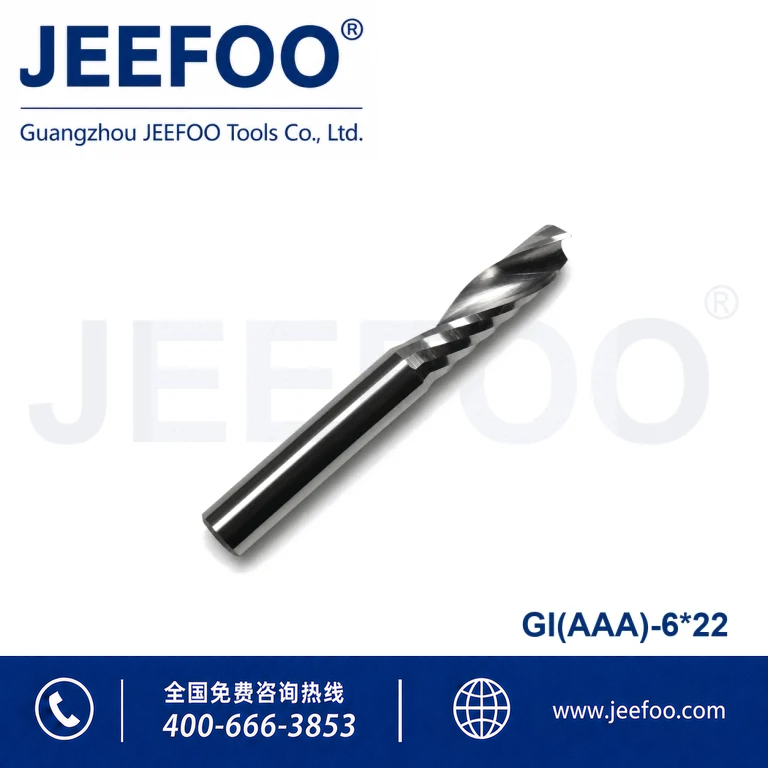 6x22 AAA Grade Single Flute Spiral CNC Router Bit, High Hardness Carbide Milling Tool for Smooth Edge Acrylic Plastic Machining product image