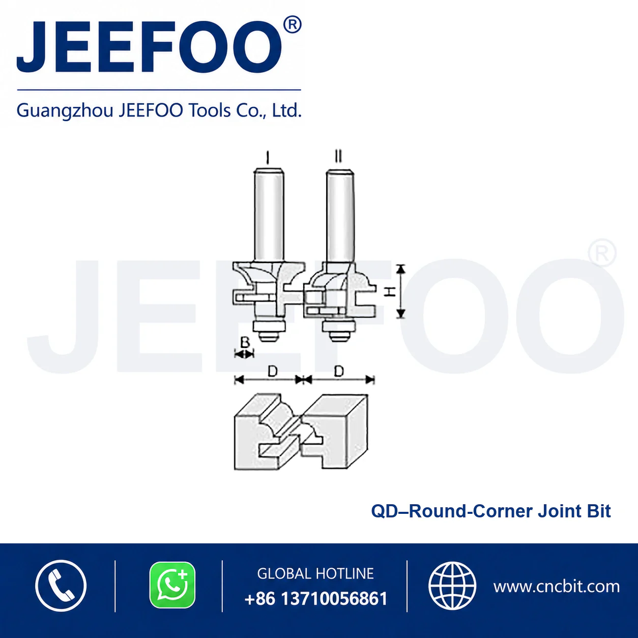 QD T-Type Tenon Cutter Set schematic product image