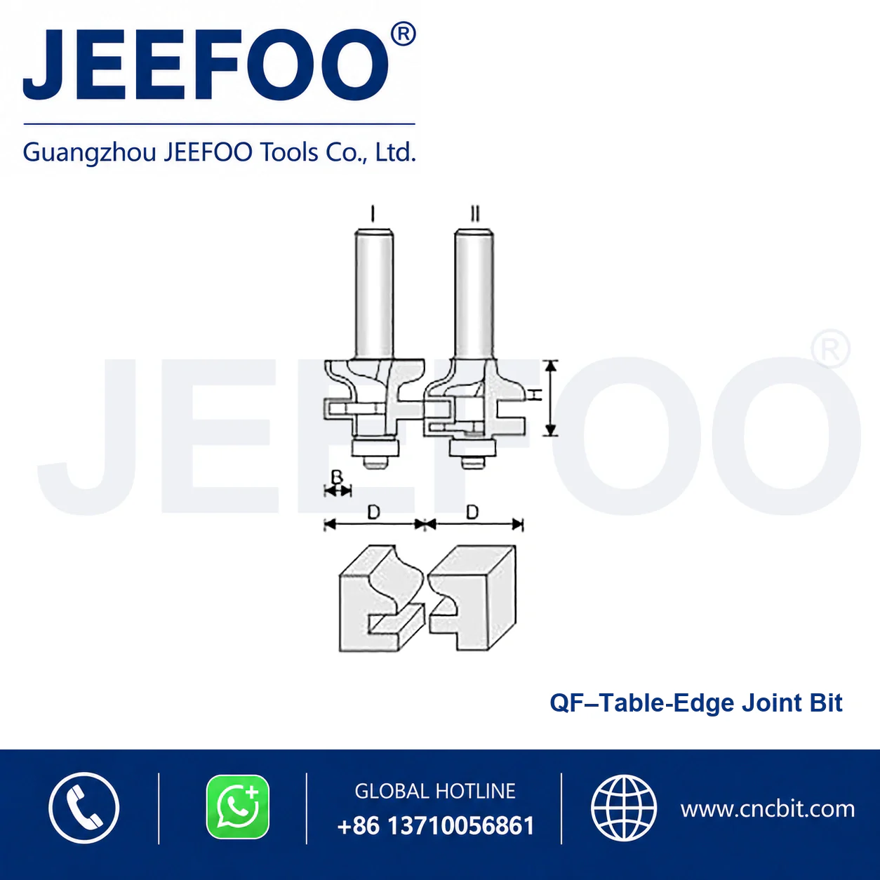 QF T-Type Tenon Cutter Set schematic product image