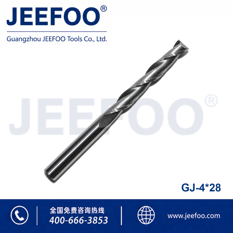 4x28 Two Spiral Flute Bits - Compression Milling Cutter Woodwork DOWN Cut Two Flutes Spiral Carbide Milling Tool CNC Router Wood End Mill Cutter Bits product image
