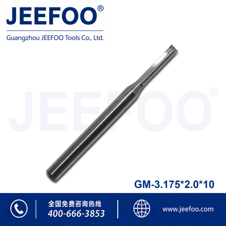 3.175x2.0x10 Carbide Two Double Flute Straight Router Bits CNC Carving Engraving Knife Tools product image