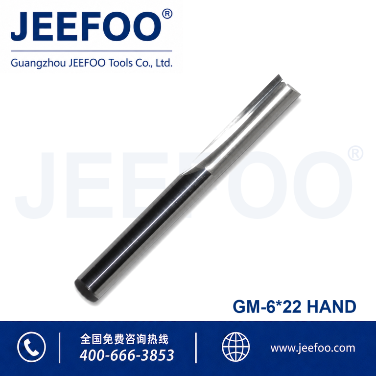 6x22 CNC Wood Plastic Router Bits, Double Straight Flute Design Precision Machining Tools product image