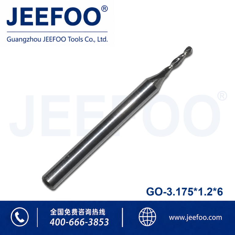 3.175x1.2x6 2-Flute Ball Nose Milling Cutter for Fine Finishing product image