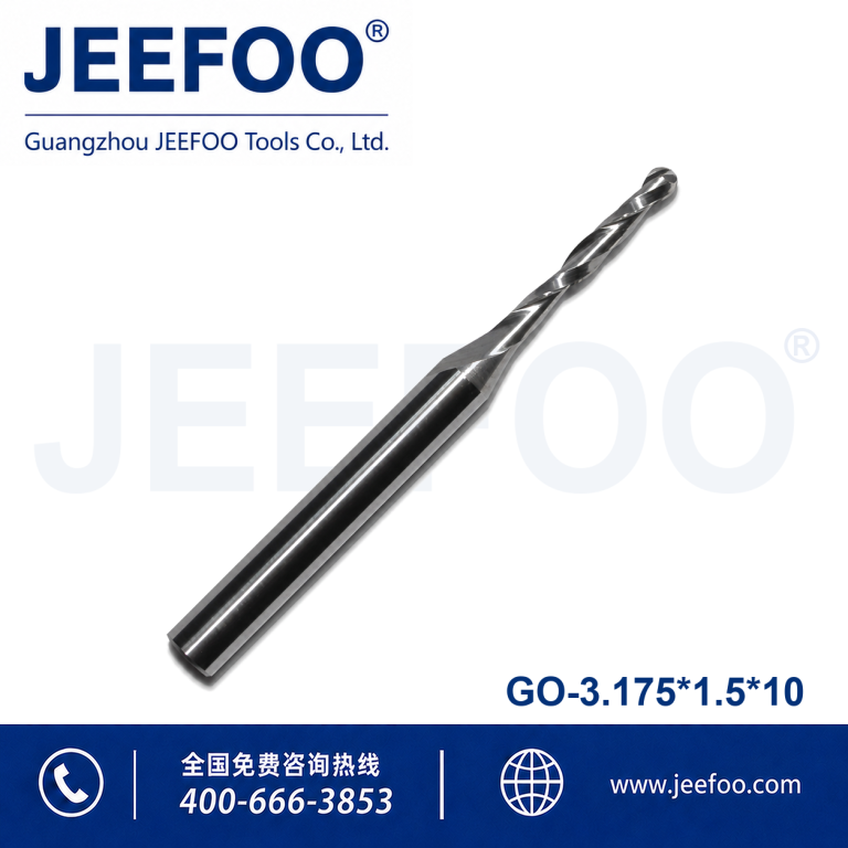 3.175x1.5x10 Tungsten Steel Ball Nose Cutter for Precision CNC Work product image