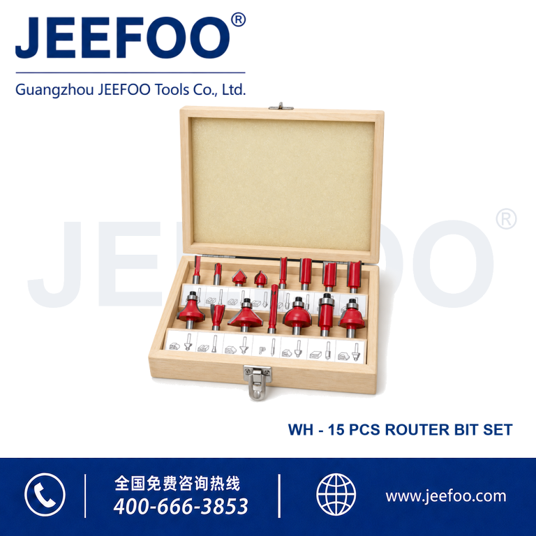 WH 15-Piece Woodworking Router Bit Set product image