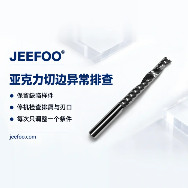 亚克力切边熔化怎么排查：单刃铣刀积屑与发热的检查顺序