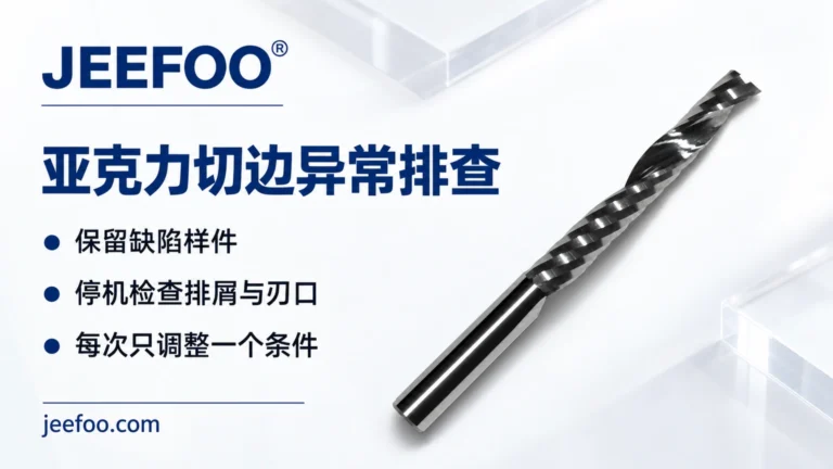 亚克力切边熔化怎么排查：单刃铣刀积屑与发热的检查顺序