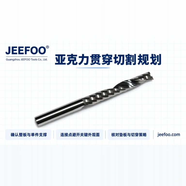 亚克力标牌贯穿切割：单刃铣刀加工前如何规划支撑与连接点